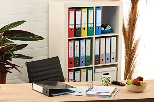 Elba A4 Lever Arch File, Coloured Paper On Board, 80 mm Spine, Assorted, Pack of 10