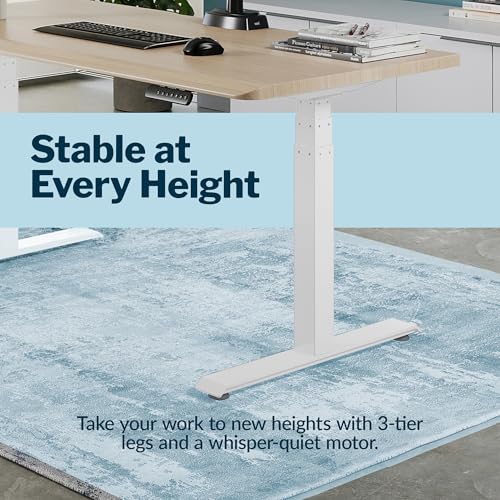 Vari ComfortEdge Electric Standing Desk – 60x30 – Light Wood/White
