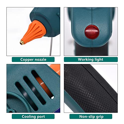 LIBODD Hot Glue Gun 500W High-Power Hot Melt Glue Gun Professional Industrial Craft Repair Tools Heat Glue Gun with 11mm Glue Sticks for DIY Arts, Crafts and Quick Repairs(SET3-Green)