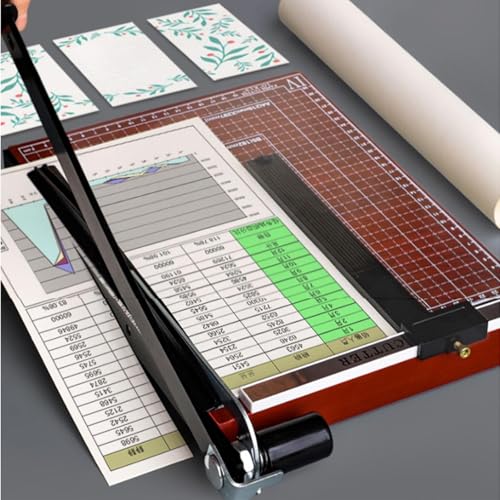 MTTXY A4 Guillotine Paper Cutter Trimmer with Blade Lock & Bezel Movement for Cardstock, Photo Paper, Office and Heavy Duty Use, 15 Sheet Capacity