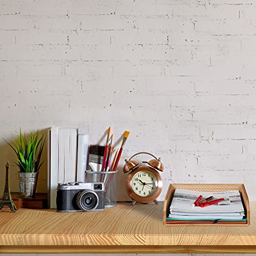 Bamboo Letter Tray, Set of 5, Perforated, Stackable, A4, Office Storage, Study, 7 x 25 x 13 cm, Natural