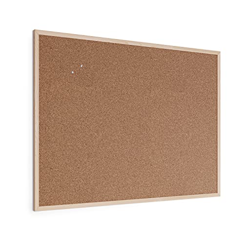 U Brands Cork Board, Birch Bulletin Board for Office Wall, 48" x 36"