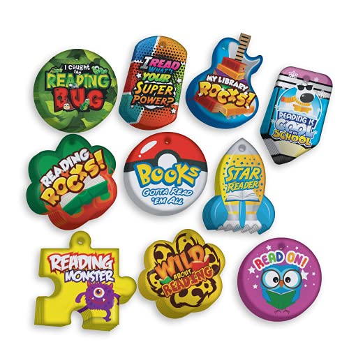 Encourage, Motivate, & Build Young Readers Brag Tag Value Pack 2: 500 Tags (50 Tags for Each Shape)
