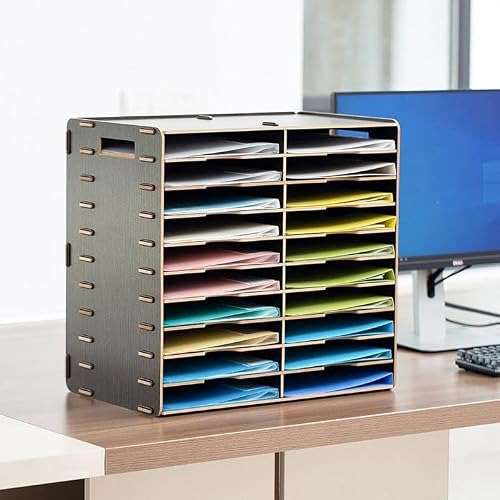 Asiwnshw 20 Compartments Mail Organizer, Desktop Bill Paper sorter