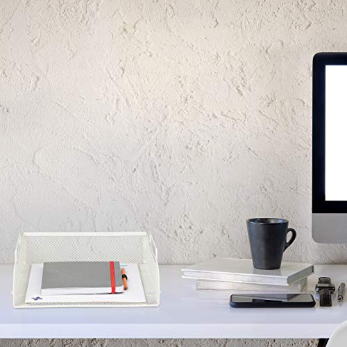 8 x Stackable Document Trays DIN A4 Grid Design Letter Tray Office Metal 25 x 34 cm White