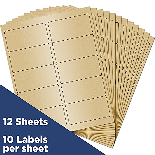 JAM PAPER Shipping Address Labels - Standard Mailing - 2 x 4 - Gold Metallic - 20 Packs of 120