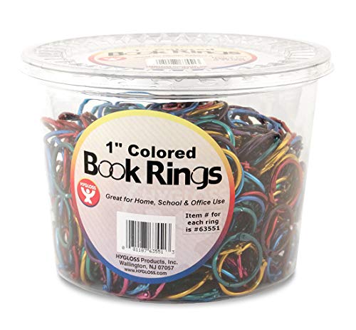 Hygloss Products, Inc 63150 Hygloss Products Book Rings, 1 inch, Assorted Colors