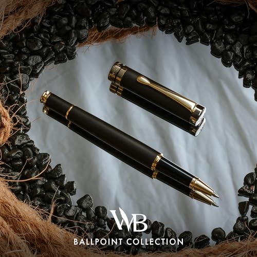 Wordsworth & Black Luxury Refillable Bamboo Wood Rollerball Pen for Writing