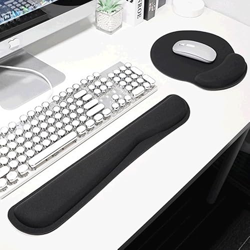 YUQKAI Memory Foam Large Size Wristband Pad Suit Office Games Wrist Black Keyboard Hand-held Rest(Style 3)