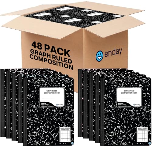 Enday Graph Paper Composition Notebook (48 Pack) 100 Sheets