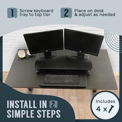 TechOrbits Black 32 in Standing Desk Converter, OF-S05-1