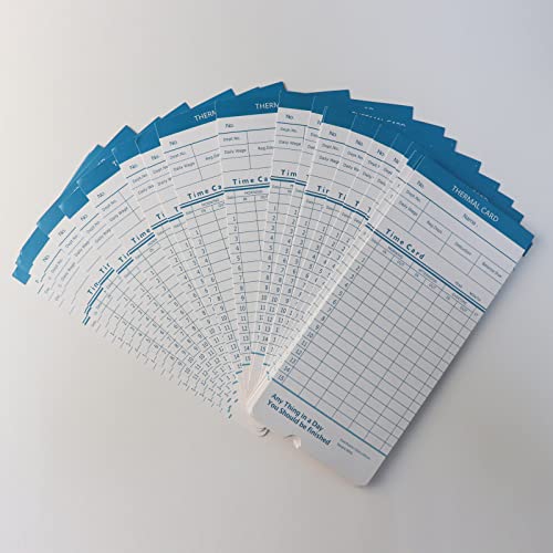 JIAN BOLAND 1000pcs Thermal Paper Time Cards,Monthly, 2-Sided,7.3×3.3inches Weekly Employee Time Sheet for Thermal Punch Clock