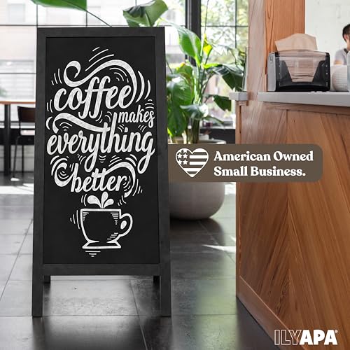 Ilyapa A Frame Chalk Board Easel Sign 27x58 in - Sandwich Signs Outdoor