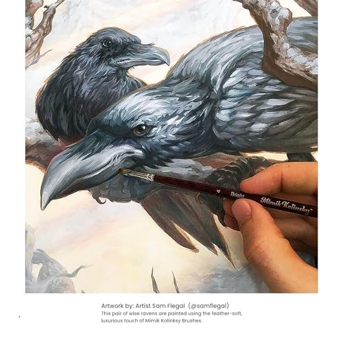 Creative Mark Mimik Kolinsky Watercolor Brush - # 24 Round - Long Handle Synthetic Paint Brush - Handmade in Germany - Synthetic Sable Paint Brushes for Professional Artists - Animal-Friendly