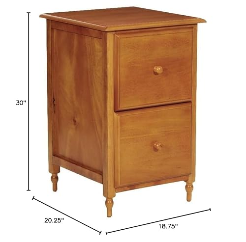 Pemberly Row Modern 2 Drawer Wood File Cabinet, 30" H x 18.75" W x 20.25" D, Solid Hardwood, Antique Cherry Finish, Letter Size Files, Office Storage, Ready to Assemble, Indoor Use