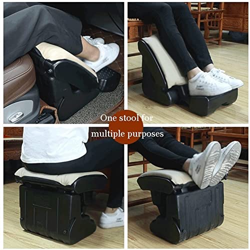 UOOD Premium Quality Adjustable Foot Rest Angle and Height Adjustment -Office or Home, Car Use, Ergonomic & Foot Massage (Color : Black)