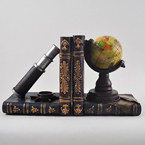 Globe & Telescope Bookend - Office Study Gift