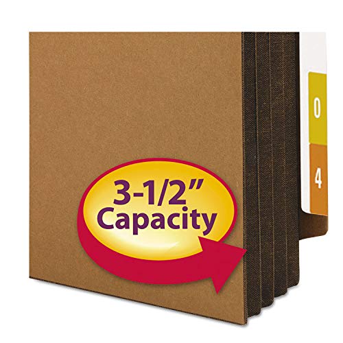 Smead 74681 3 1/2-Inch Exp File Pockets Straight Tab Legal Brown 10/Box