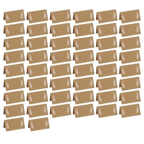 White Blank Tent Place Cards Wedding Name Place Cards, 150pcs Brown Name Cards for Table Setting Kraft Paper Place Card Wedding for Birthday Dinner