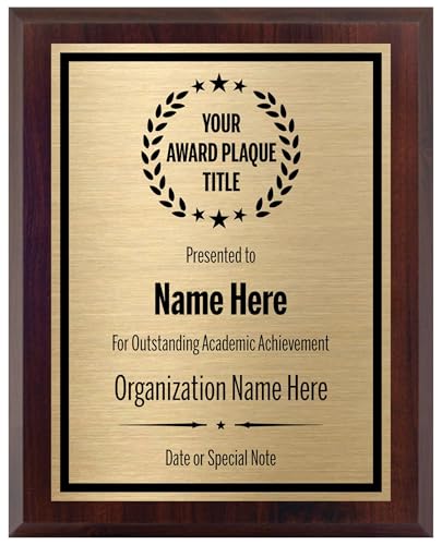 Award Plaques Personalized with Your Text and Title - Engraved Plaque Customized for Employee Appreciation, Recognition, Retirement, Service, Thank You, and more - Custom Awards for Employees, Co-Worker, Friends - Choose Your Size: (7x9 Gold/Black)