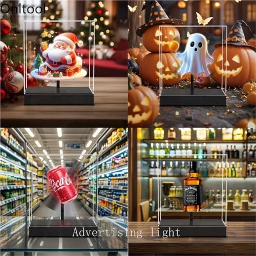 P20 HD 3D Desktop Fan Hologram Projector Display Business Advertising Logo Light Holographic Lamp Projectors Rechargeable