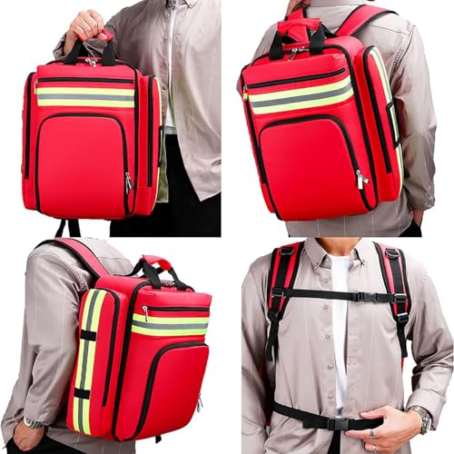 YUSIWOAL First Aid Kit Bag, Medical Emergency Bag, Reflective Design at Night, for EMT, Nurses, Tactical Medics, Home Care,Green(Green)