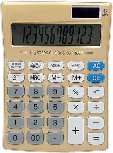 ZHIQISHI Scientific Calculator Calculators Desktop Calculator， Gold Dual Power Supply Office Commercial Electronic Exam Stationery