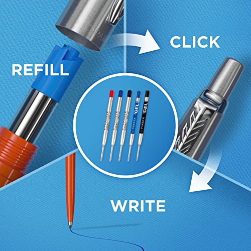 Parker Jotter XL Monochrome Collection, Stainless Steel, Medium Point, Ballpoint Pen with Blue Ink, Silver - Smooth Writing, Signature Design, Stationary, Desk Essentials