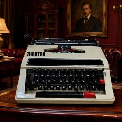 ZHOUTOO Vintage Mechanical English Typewriter with Original Carrying Case - Smooth Keys for Easy Typing - Manual Typewriter Ideal for Writers, Collectors, and Office Use
