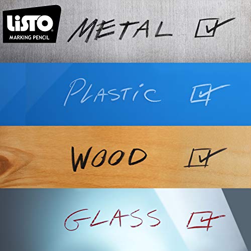 Bundle of Listo 1620 Marking Pencil/Grease Pencils/China Marking Pencils/Wax Pencils - White, Box of 12 With 72 Refills