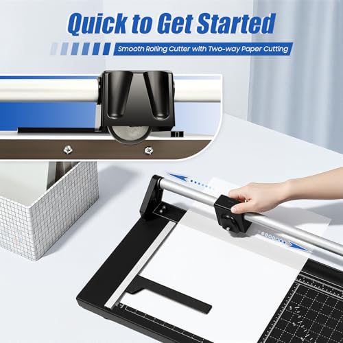 Paper Cutter, Paper Trimmer, 3 Blades, Heavy Duty Paper Cutter for Cardstock, Guillotine Paper Trimmer for Crafting, for Cutting A3, A4, and A5 Paper, Cards, Photos