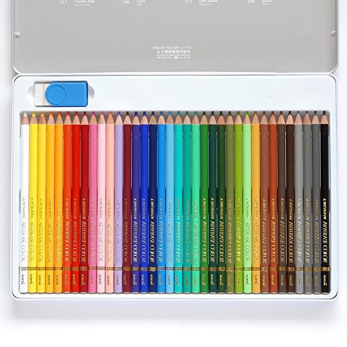 Mitsubishi Pencil UAC36C Colored Pencils, Uni Arterise Colors, 36 Color Set