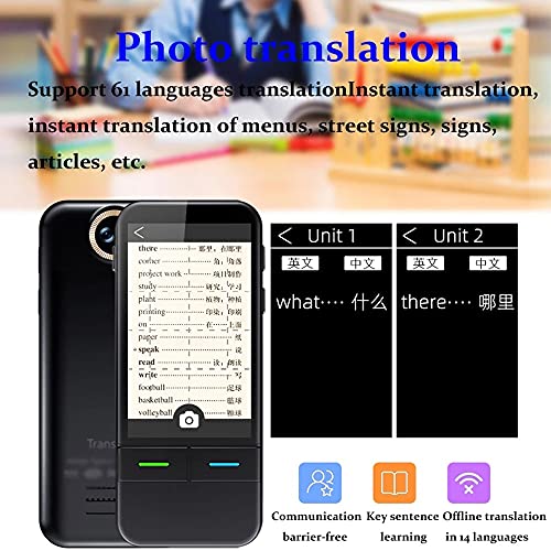 AI Voice Real Time Translator 138 Multi Online Languages Voice-Record 3.1 Inch Big Touch Screen Learning Conversion T11