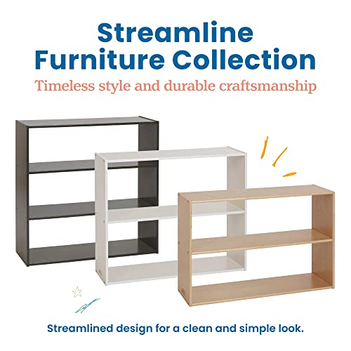 ECR4Kids 3-Shelf Double-Sided Storage Cabinet, 36in High, Grey Wash