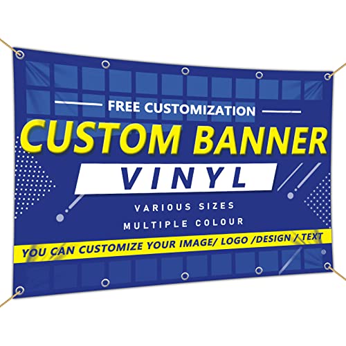 Custom 13oz Vinyl Banner and Signs Customized Personalized with Photo Text Print for Graduation Business Baby Shower Perfect for Outside Indoor Parties 5'x25'