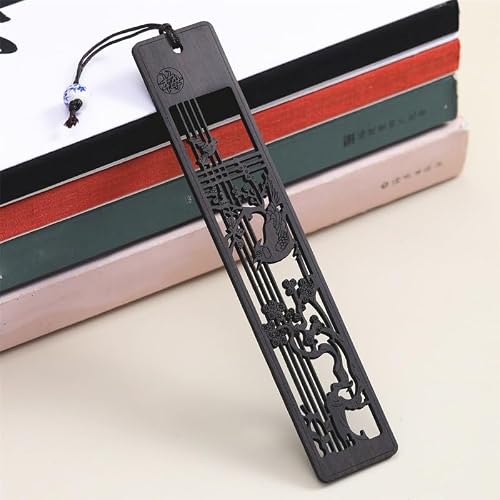 Carved Out Classical Chinese Wooden Literary Bookmark