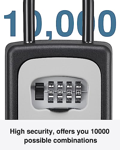 Puroma Key Lock Box Large with Code Lockbox Outdoor Wall Mount Safe 4 Gray