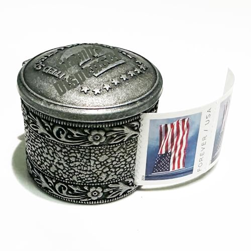 Floral Metal Stamp Roll Dispenser (Holds a Roll of Forever Postage Stamps) Stamps are not Included