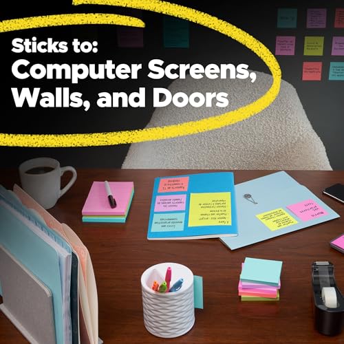 Post-it Super Sticky Notes, 3 x 3 in, Canary Yellow, 24 Pads, 90 Sheets/Pad