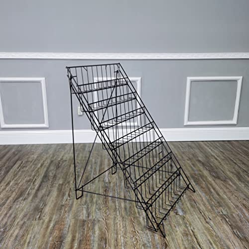 FixtureDisplays® 8-Tier Literature Holder Greeting Card Floor Stand Displays Book DVD Brochure Travel Collapsable Wire Metal Rack 1483