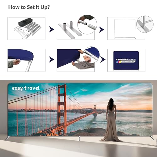 Bugedor Custom Tension Fabric Banner with Stand Trade Show Backdrop Display