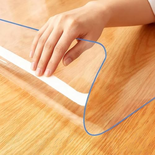 AHWEKR Office Chair Mat for Hard Floors 45 x 93 Inch, Clear Plastic Floor Protector for Rolling Desk & Computer Chairs, Transparent Under Desk Mat for Hardwood, Wood & Tile Floors