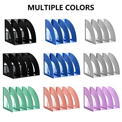 VRFTGHYJU A4 File Holder Desk Organizer - Compartmentalized Document Divider & Bookends, for Home Office Organization(Grey,3 Compartments)