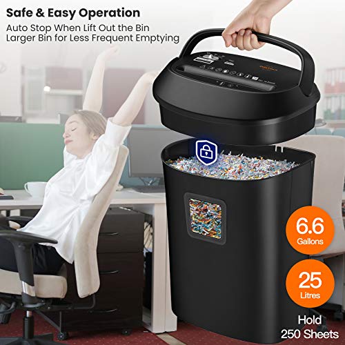 VidaTeco Paper Shredder, 14-Sheet Cross Cut Shredder for Home Office, 6.6-Gallon Bin with US Patented Cutter & Anti-Jam System, Heavy Duty Document Shredder for Credit Cards, CD, Mail & Staples, ETL