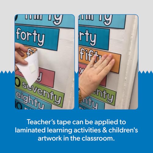 FindTape TeachersTape Double-Sided Mounting Tape – 3/4 in. x 3/4 in. Double Sided Tape with Foam Padding, Wall Mount Adhesive for Classroom Decor, Arts and Crafts, and More (2000 Pads, 1 Roll)