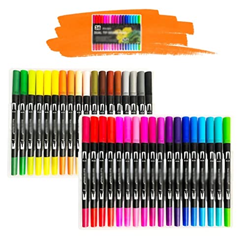 UOHLCX HBJWOV 12/36 Colors Watercolor Pens Set Tip Brush Art Pen For Drawing Painting Calligraphy Supplies Coloring(36color)