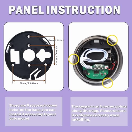 Gun Safe Lock Replacement with 2 Override Keys
