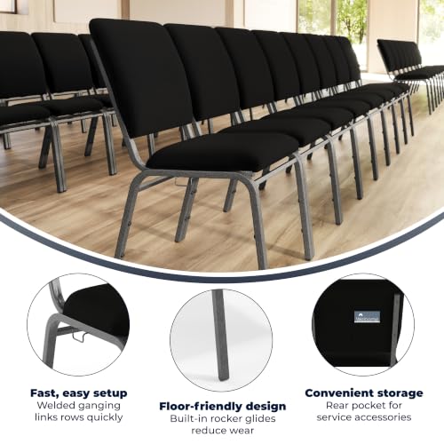 Flash Furniture Advantage Black Multipurpose Church Chairs - 18.5 in. Wide