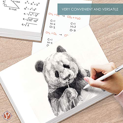 A5 (5.8" x 8.3") Blank White Memo Pads with Chipboard on the Back – Great for Writing Notes, To-Do Lists, Reminders, Shopping and Grocery Lists | Gummed Top | 50 Sheets per Pad, 10 Pads per Pack