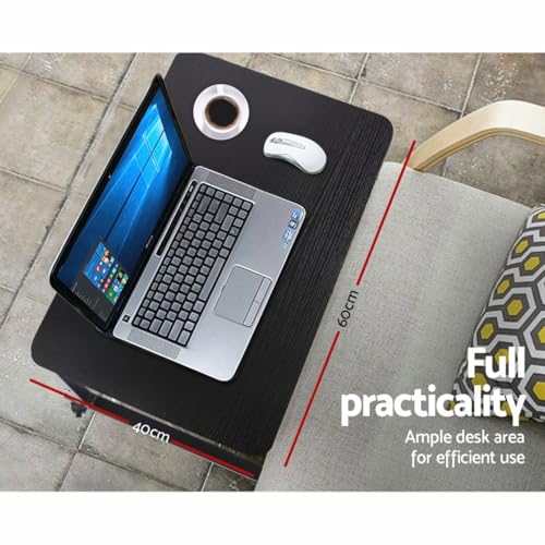 TECHNOVIBES Study Table/Bed Table/Foldable and Portable Wooden/Writing Desk for Office/Home/School (Black with Black Leg)